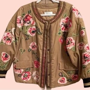 Anthropologie/Maeve Needlepoint Bomber Jacket